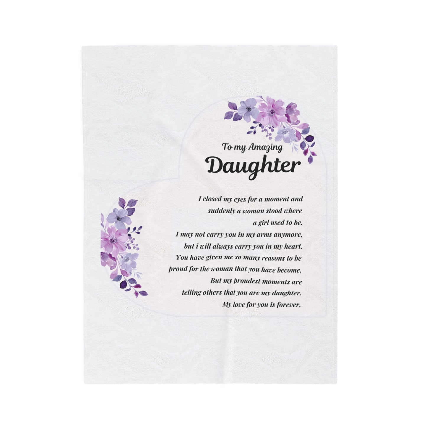 Velveteen Plush Blanket- Perfect for Mother to Daughter