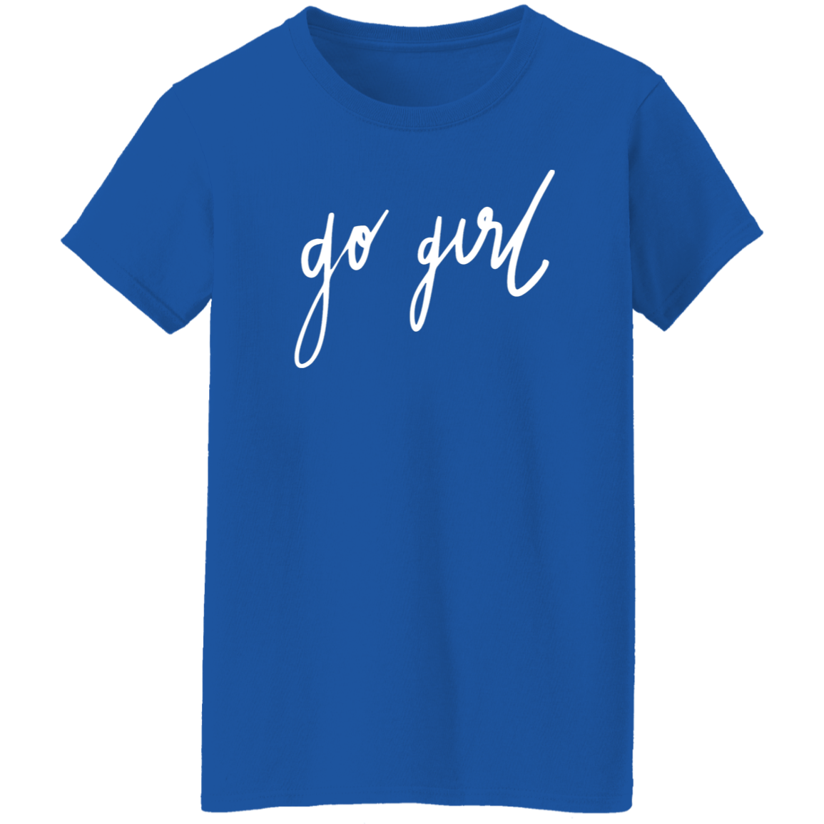 Go Girl Print Crew Neck T-Shirt, Casual Short Sleeve T-Shirt For Spring & Summer, Women's Clothing