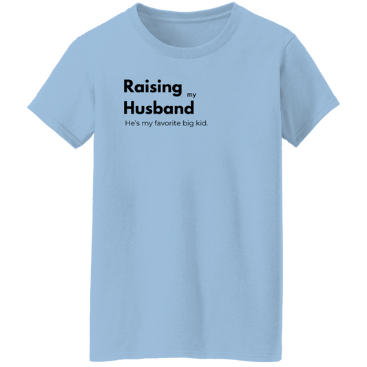 Raising my Husband Print T-Shirt, Casual Crew Neck Short Sleeve Top For Spring & Summer, Women's Clothing