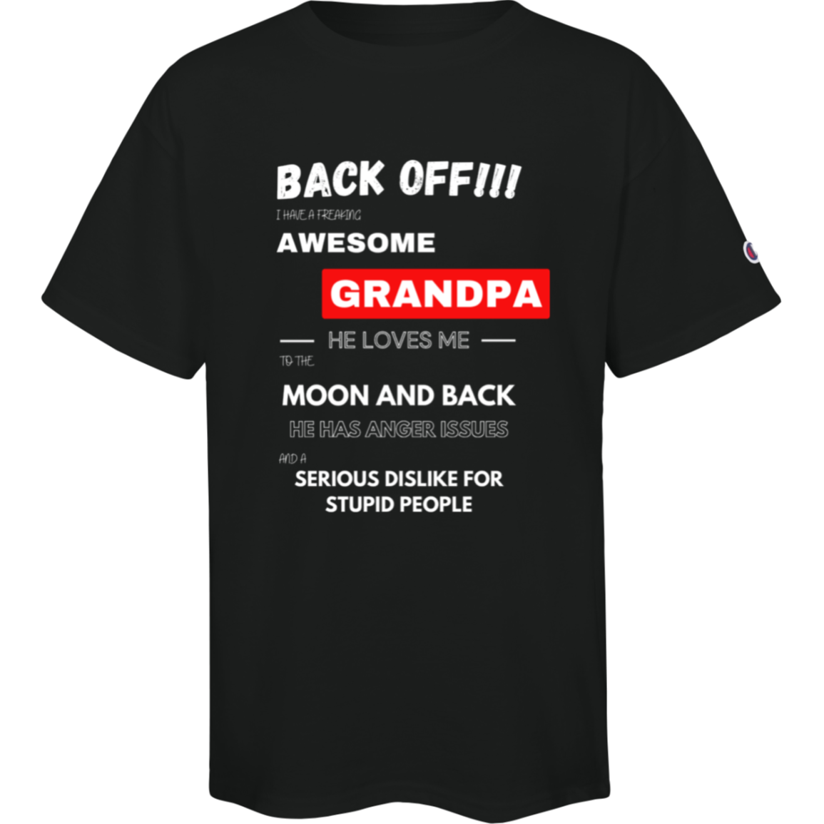 AWESOME GRANDPA Champion Kids Short Sleeve Tee