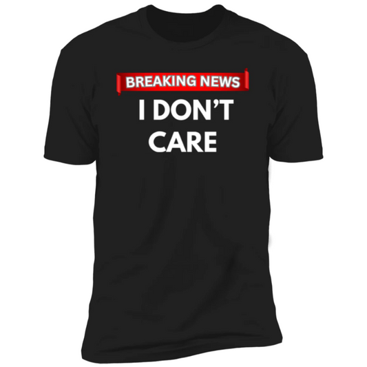 "I DONT CARE", Men's Casual Slightly Stretch Crew Neck Graphic Tee, Male Clothes For Summer