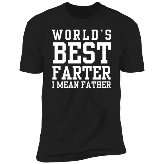 Men's "Worlds Best Farter" 100% Cotton Cute Boy Graphic Print T-shirt, Casual Short Sleeve Crew Neck Tee, Men's Clothing For Summer Outdoor