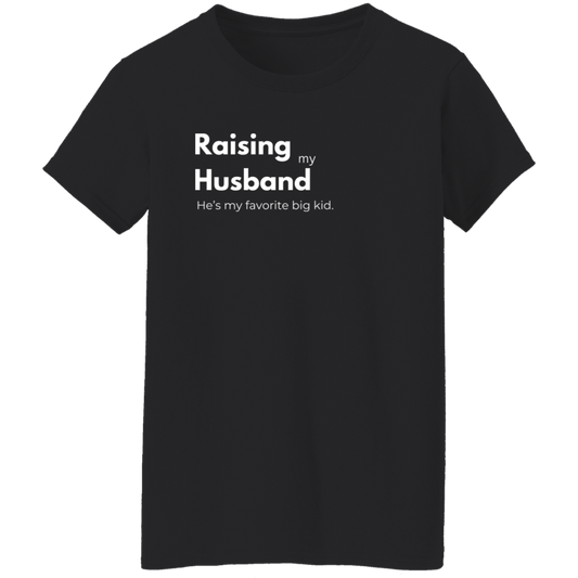 Raising my Husband Print T-Shirt, Casual Crew Neck Short Sleeve Top For Spring & Summer, Women's Clothing