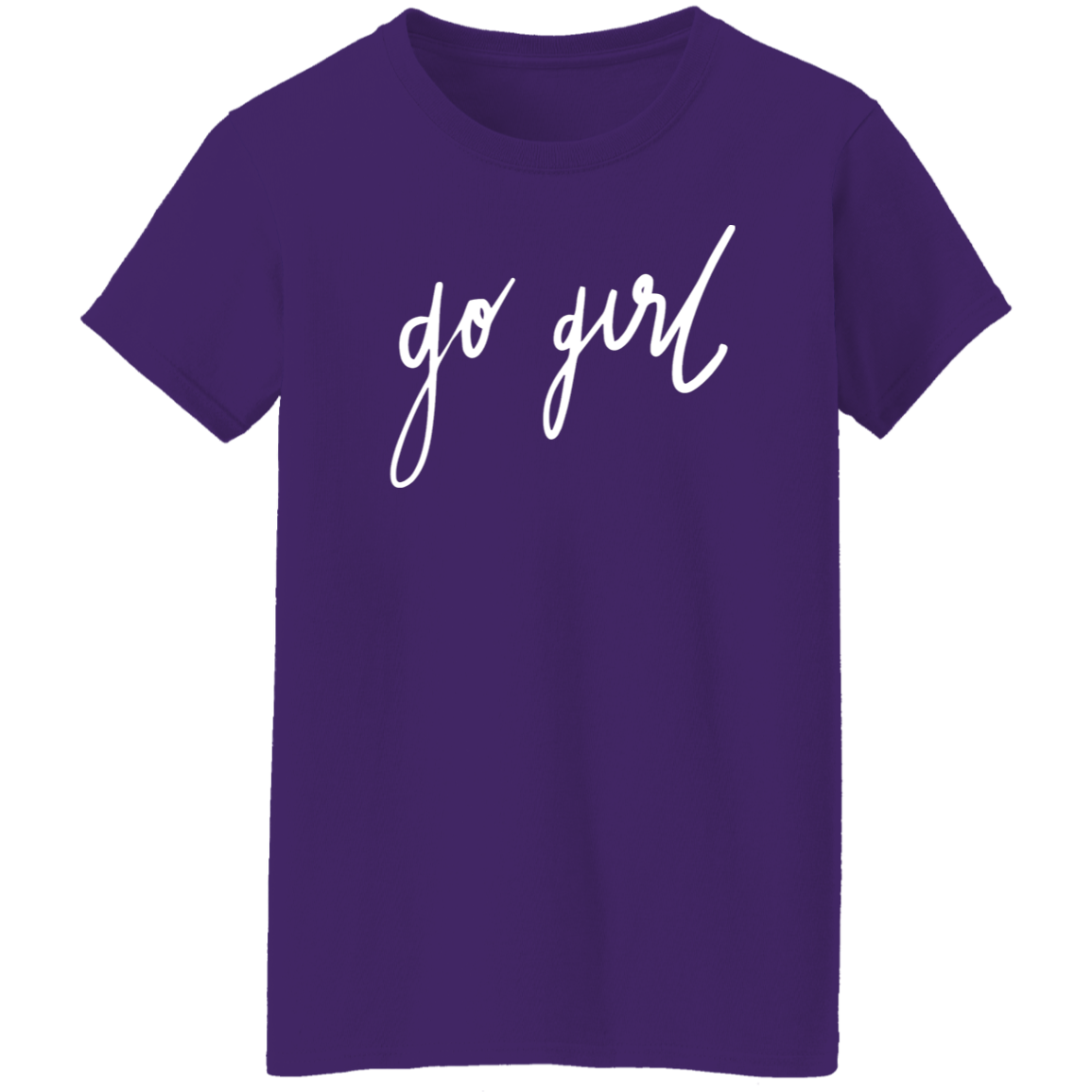 Go Girl Print Crew Neck T-Shirt, Casual Short Sleeve T-Shirt For Spring & Summer, Women's Clothing