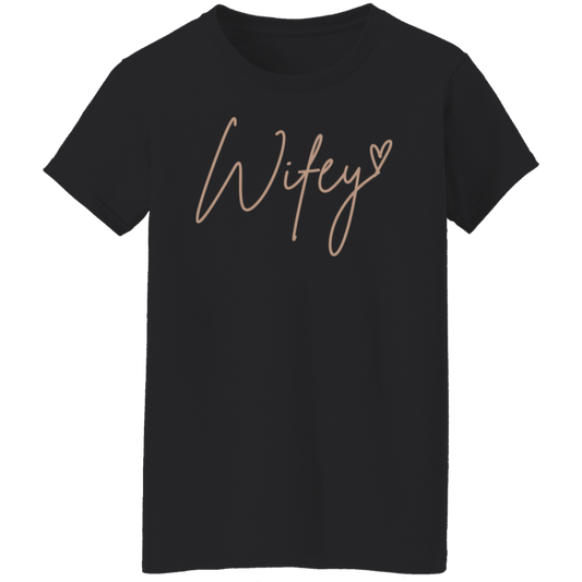 Wifey Print Crew Neck T-Shirt, Casual Short Sleeve T-Shirt For Spring & Summer, Women's Clothing