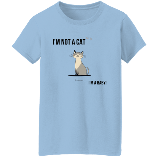 I'm not a Cat Print Crew Neck T-Shirt, Casual Short Sleeve T-Shirt For Spring & Summer, Women's Clothing