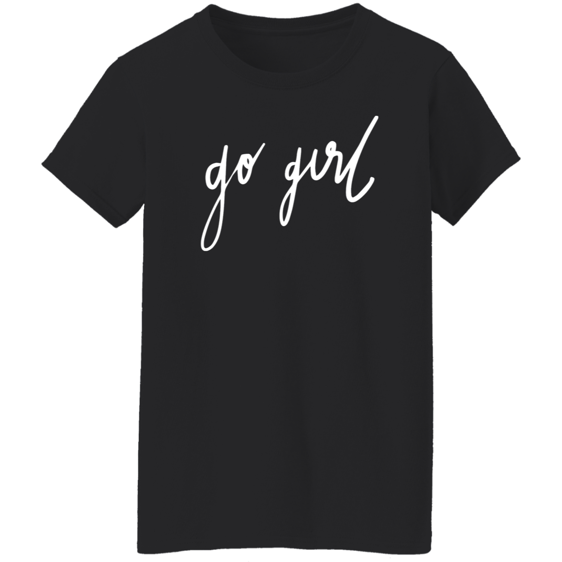 Go Girl Print Crew Neck T-Shirt, Casual Short Sleeve T-Shirt For Spring & Summer, Women's Clothing