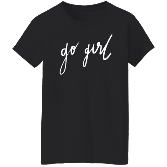 Go Girl Print Crew Neck T-Shirt, Casual Short Sleeve T-Shirt For Spring & Summer, Women's Clothing