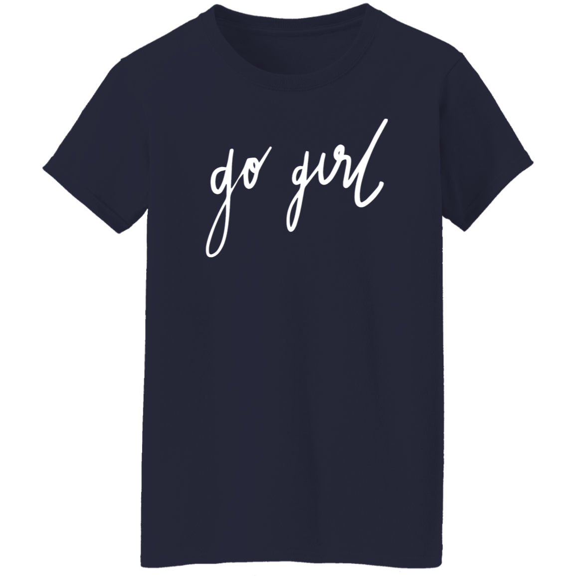 Go Girl Print Crew Neck T-Shirt, Casual Short Sleeve T-Shirt For Spring & Summer, Women's Clothing