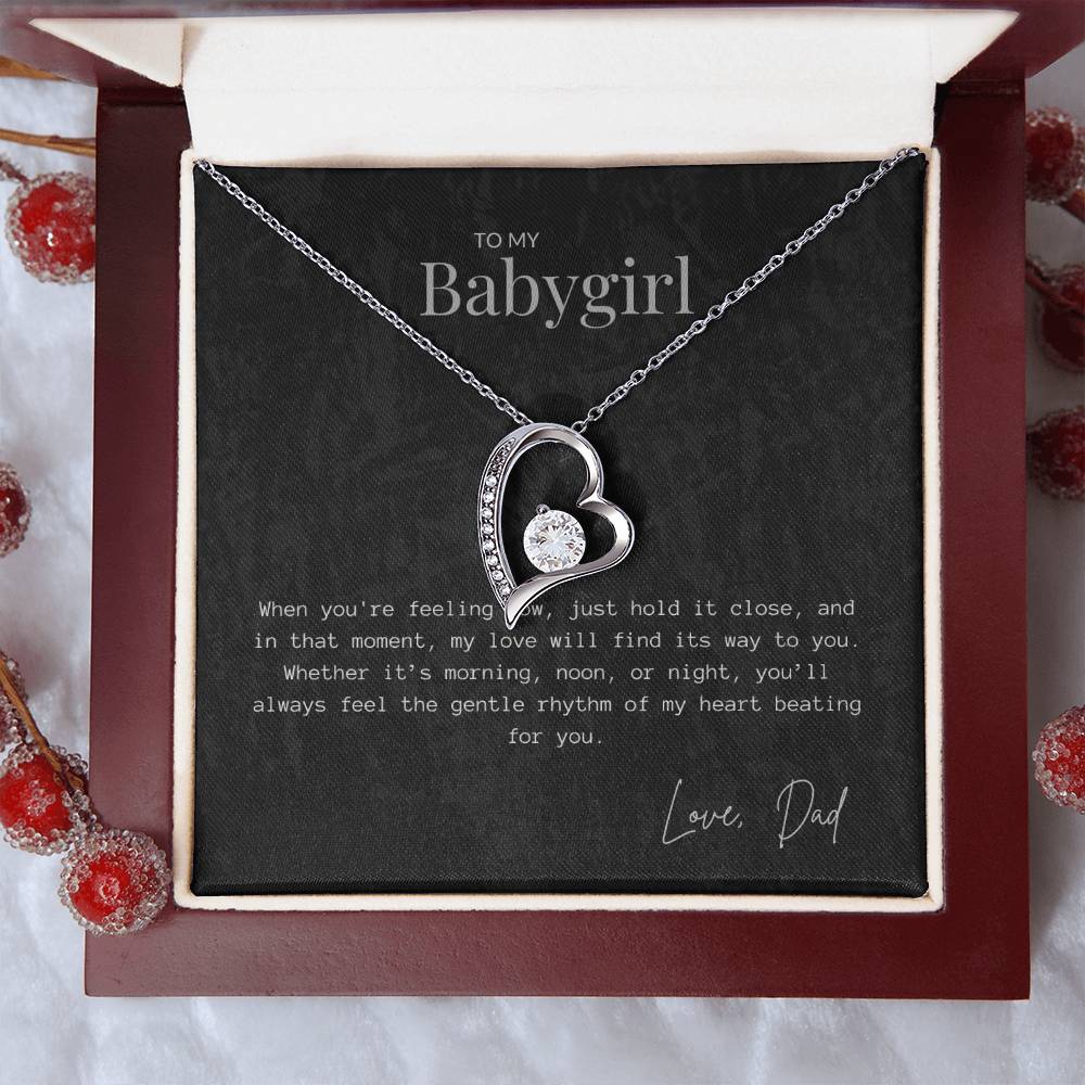 Cherished Daughter Heart-to-Heart Necklace Gift Box - Perfect for Birthdays, Graduations, Christmas & More - Thoughtful Jewellery Present from Dad