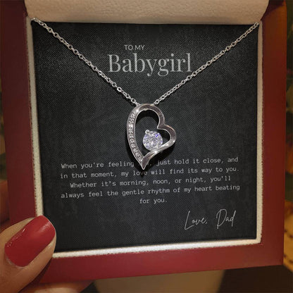 Cherished Daughter Heart-to-Heart Necklace Gift Box - Perfect for Birthdays, Graduations, Christmas & More - Thoughtful Jewellery Present from Dad