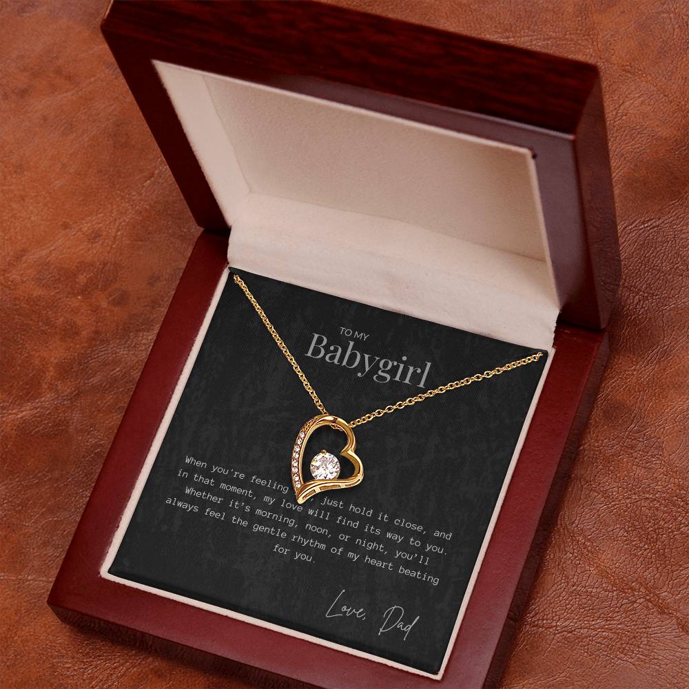 Cherished Daughter Heart-to-Heart Necklace Gift Box - Perfect for Birthdays, Graduations, Christmas & More - Thoughtful Jewellery Present from Dad