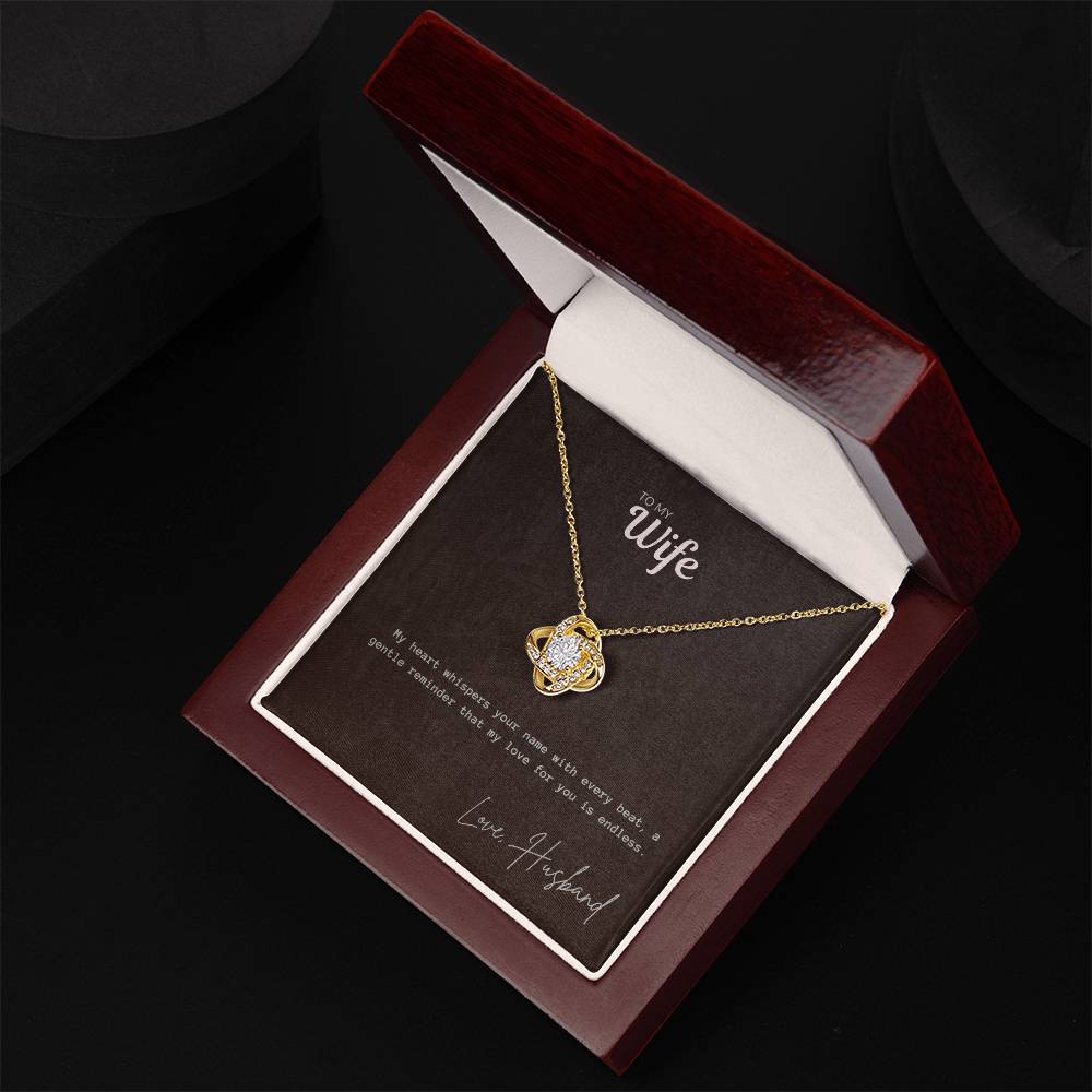 Sterling Gold Love Knot Pendant Necklace