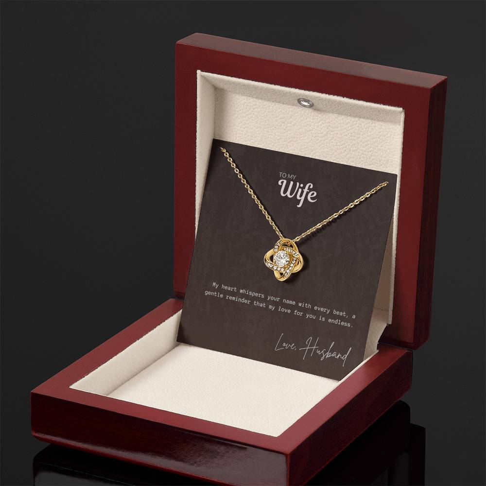 Sterling Gold Love Knot Pendant Necklace