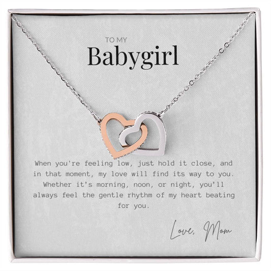 Cherished Daughter Heart-to-Heart Necklace Gift Box - Perfect for Birthdays, Graduations, Christmas & More - Thoughtful Jewelry Present from Mom