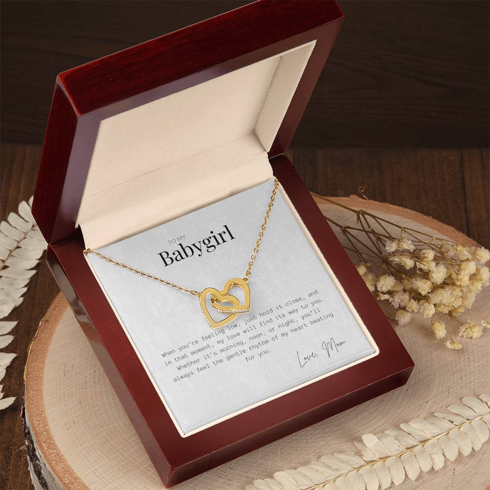 Cherished Daughter Heart-to-Heart Necklace Gift Box - Perfect for Birthdays, Graduations, Christmas & More - Thoughtful Jewelry Present from Mom