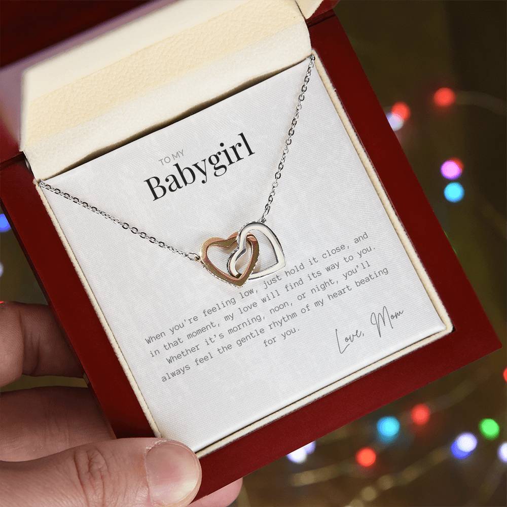 Cherished Daughter Heart-to-Heart Necklace Gift Box - Perfect for Birthdays, Graduations, Christmas & More - Thoughtful Jewelry Present from Mom