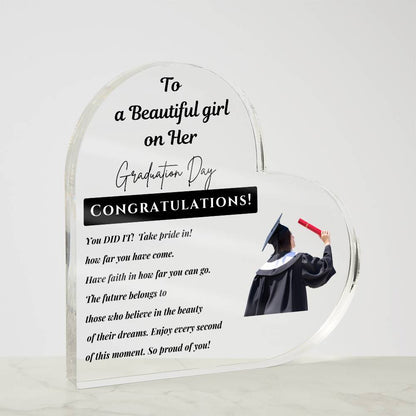 Inspirational Graduation Gift - Laser-Engraved Acrylic Keepsake for High School, College, Master's & Doctoral Grads - Perfect for Daughter, Son, Sister