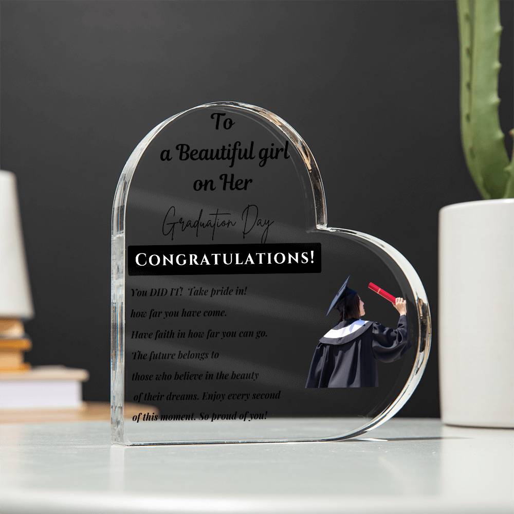 Inspirational Graduation Gift - Laser-Engraved Acrylic Keepsake for High School, College, Master's & Doctoral Grads - Perfect for Daughter, Son, Sister