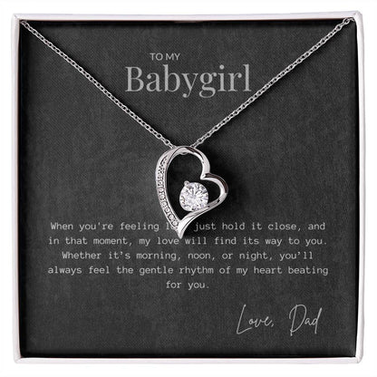 Cherished Daughter Heart-to-Heart Necklace Gift Box - Perfect for Birthdays, Graduations, Christmas & More - Thoughtful Jewellery Present from Dad