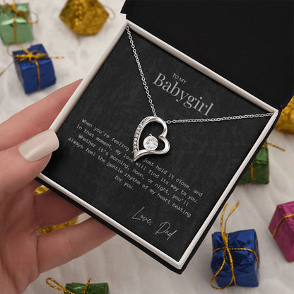 Cherished Daughter Heart-to-Heart Necklace Gift Box - Perfect for Birthdays, Graduations, Christmas & More - Thoughtful Jewellery Present from Dad