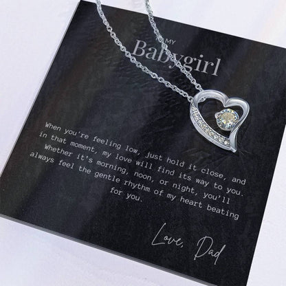 Cherished Daughter Heart-to-Heart Necklace Gift Box - Perfect for Birthdays, Graduations, Christmas & More - Thoughtful Jewellery Present from Dad