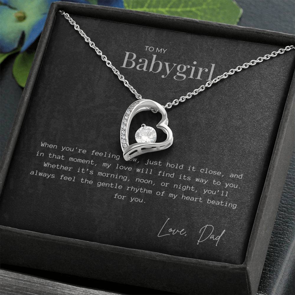 Cherished Daughter Heart-to-Heart Necklace Gift Box - Perfect for Birthdays, Graduations, Christmas & More - Thoughtful Jewellery Present from Dad