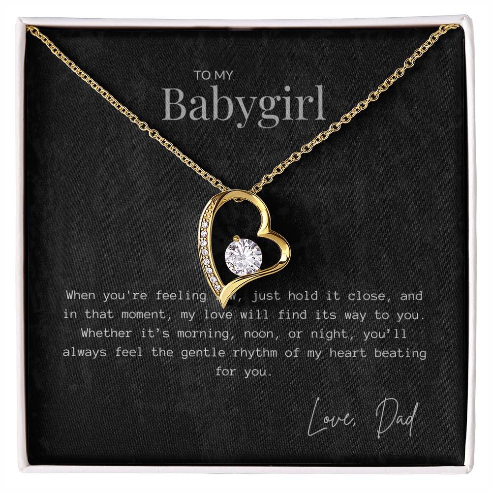 Cherished Daughter Heart-to-Heart Necklace Gift Box - Perfect for Birthdays, Graduations, Christmas & More - Thoughtful Jewellery Present from Dad