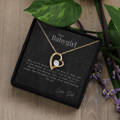 Cherished Daughter Heart-to-Heart Necklace Gift Box - Perfect for Birthdays, Graduations, Christmas & More - Thoughtful Jewellery Present from Dad