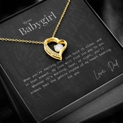 Cherished Daughter Heart-to-Heart Necklace Gift Box - Perfect for Birthdays, Graduations, Christmas & More - Thoughtful Jewellery Present from Dad